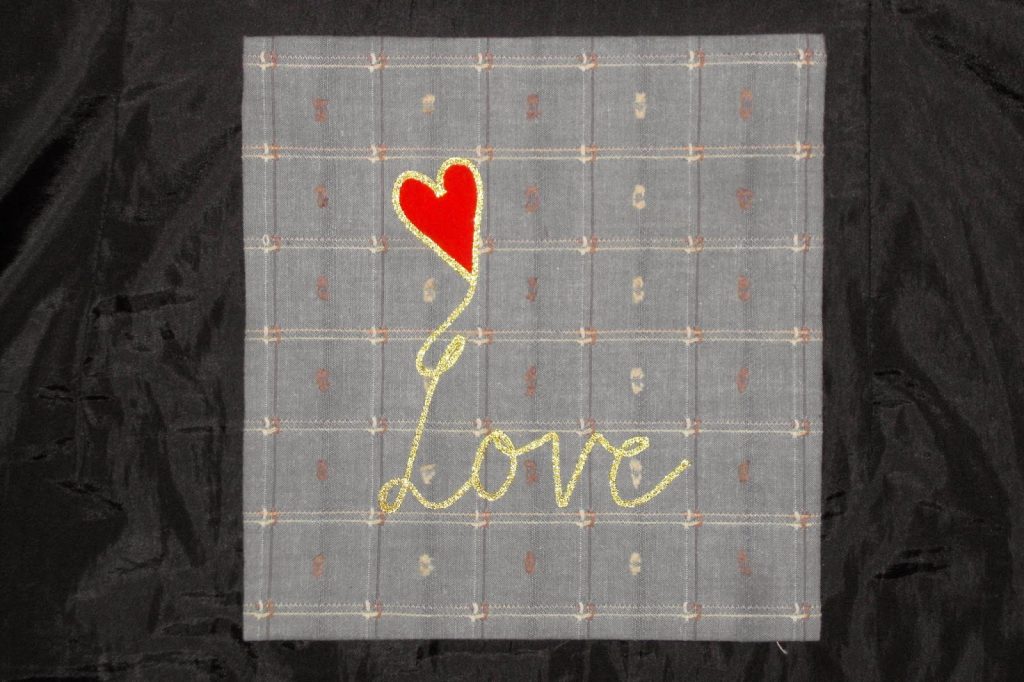 Sample using: Number 6205 1/8" Iron-on kreinik thread