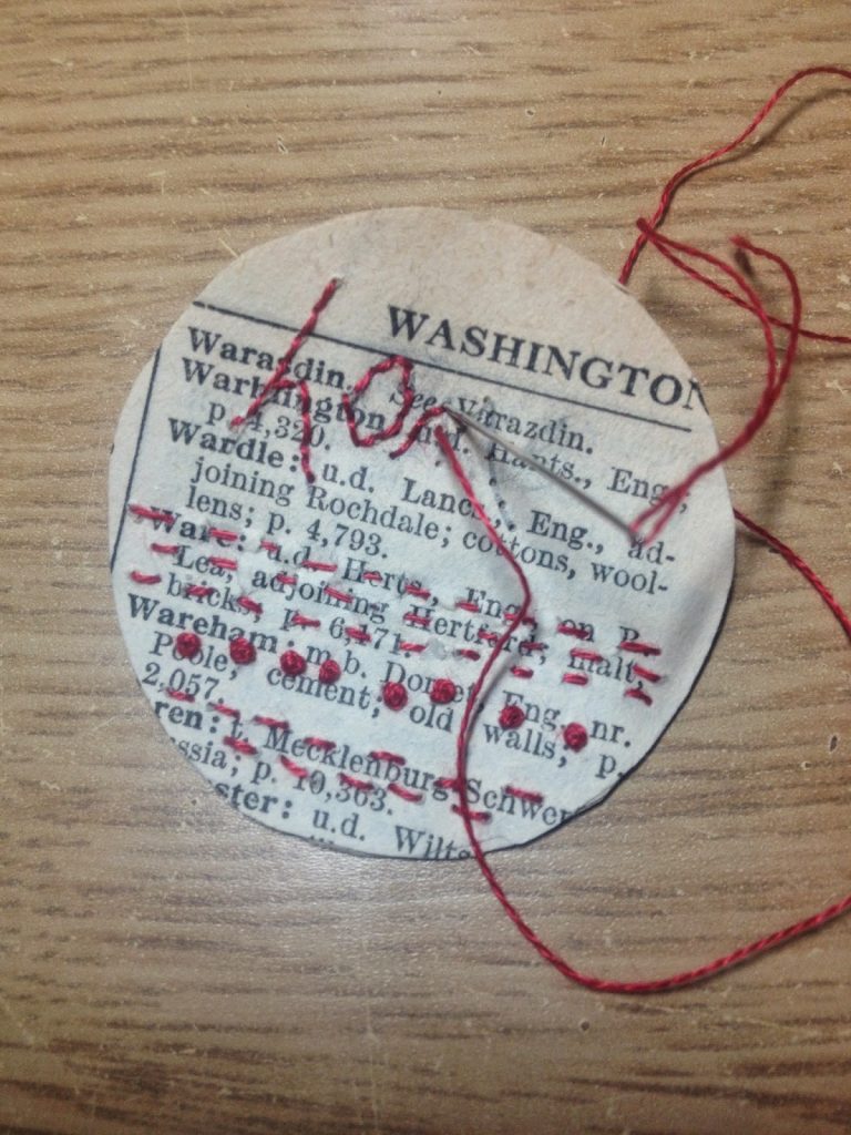 Vintage paper and my favourite red thread
