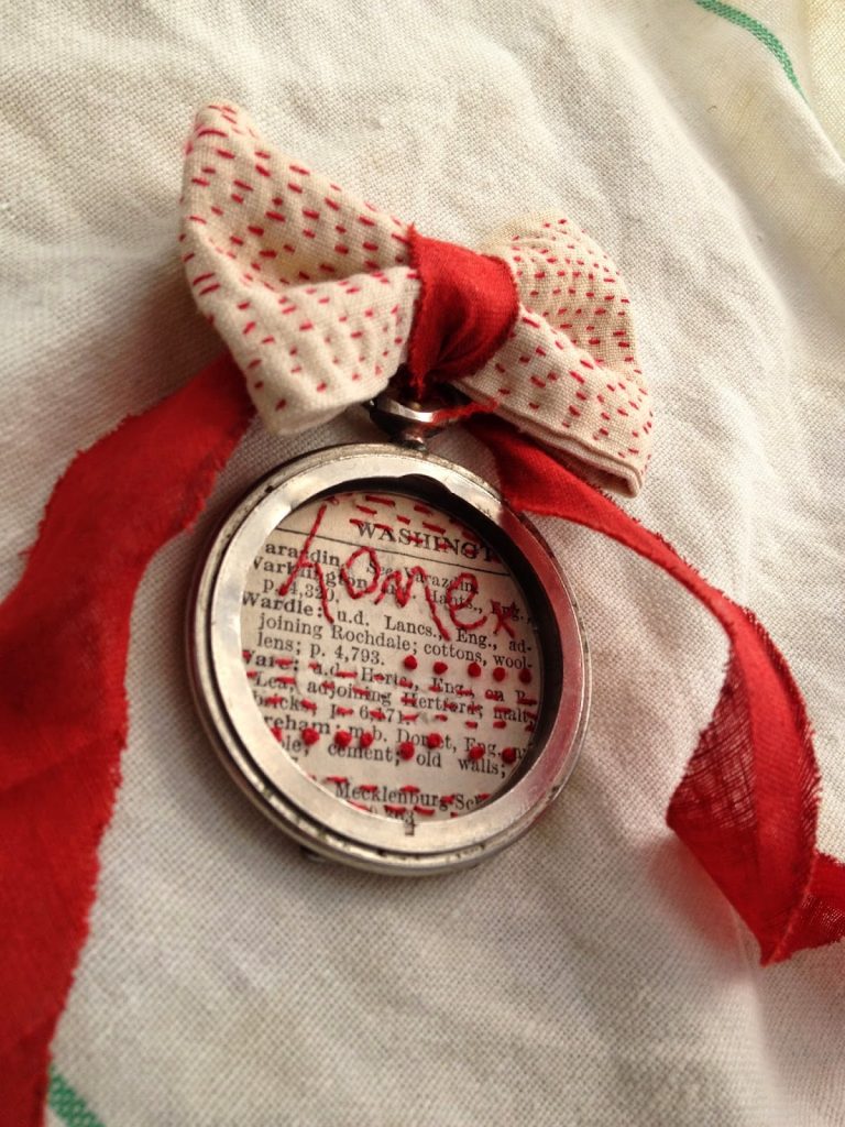 vintage textiles, vintage bias tape, vintage paper, vintage watch and red thread