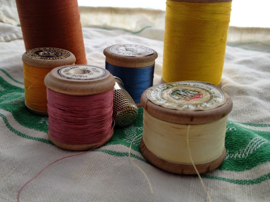 vintage, wooden cotton reel