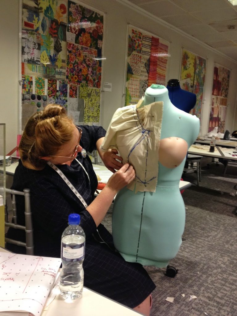student a work - Dressmaking Workshop - pattern making on a mannequin