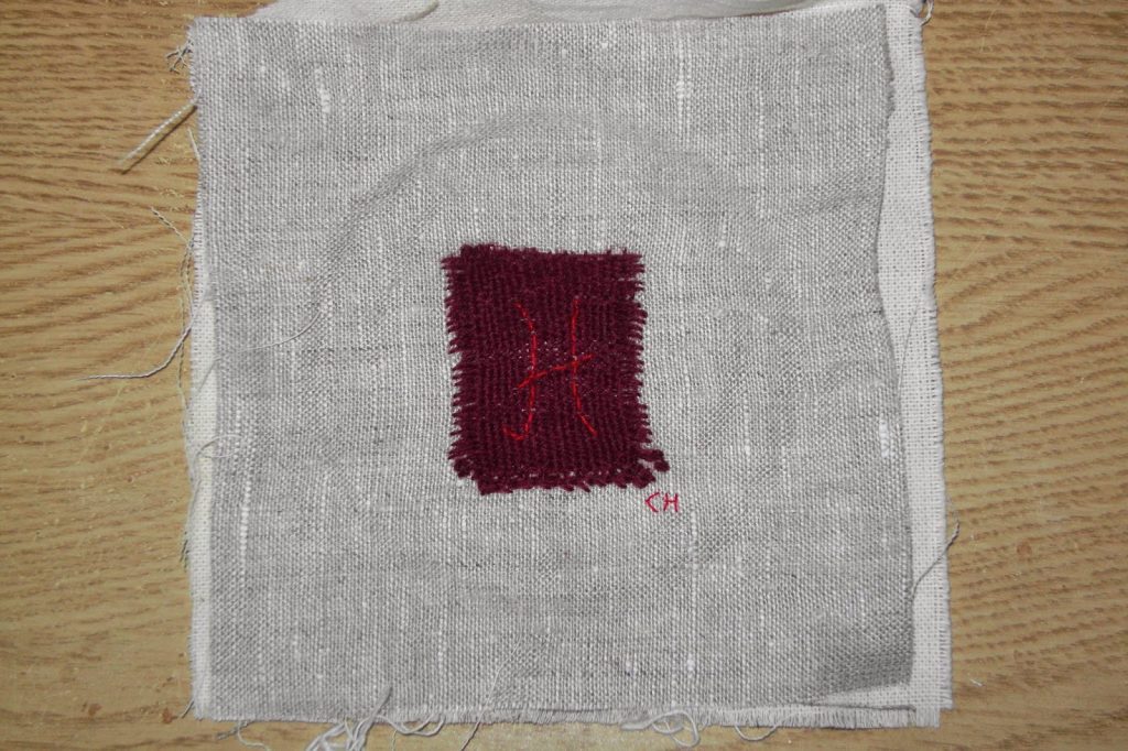 patch, darned with a Speedweve - Lancashire's Smallest Loom