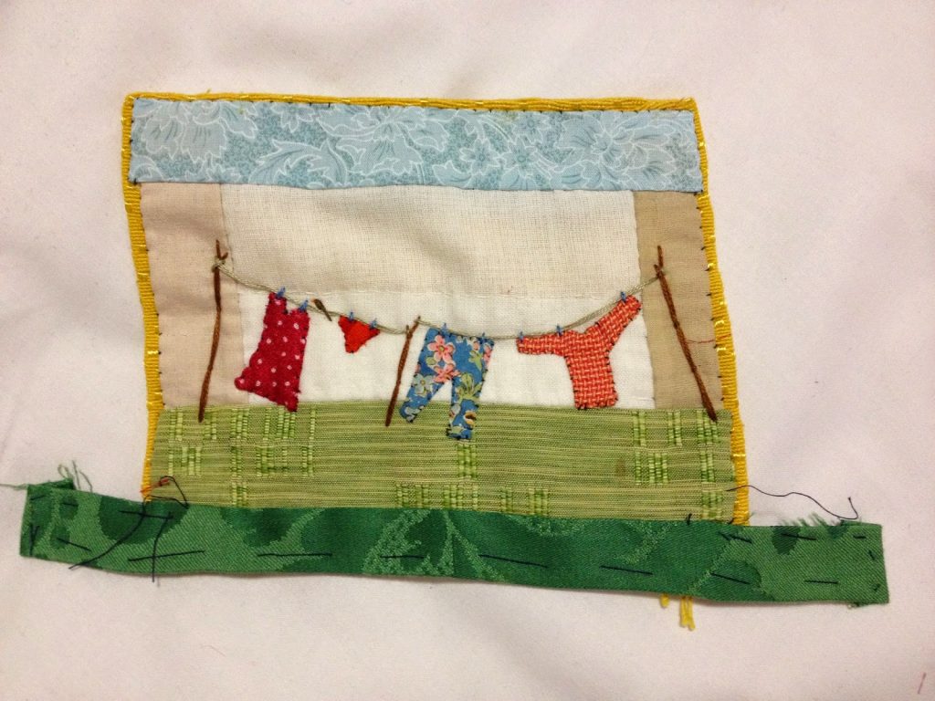 This was my little hand stitched piece made over the weekend.