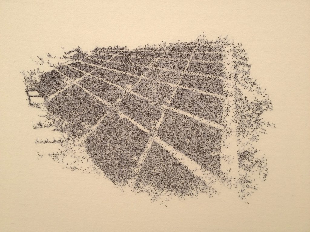Hand stitched work by Roanna Wells