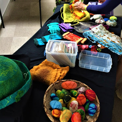 Felt items on table