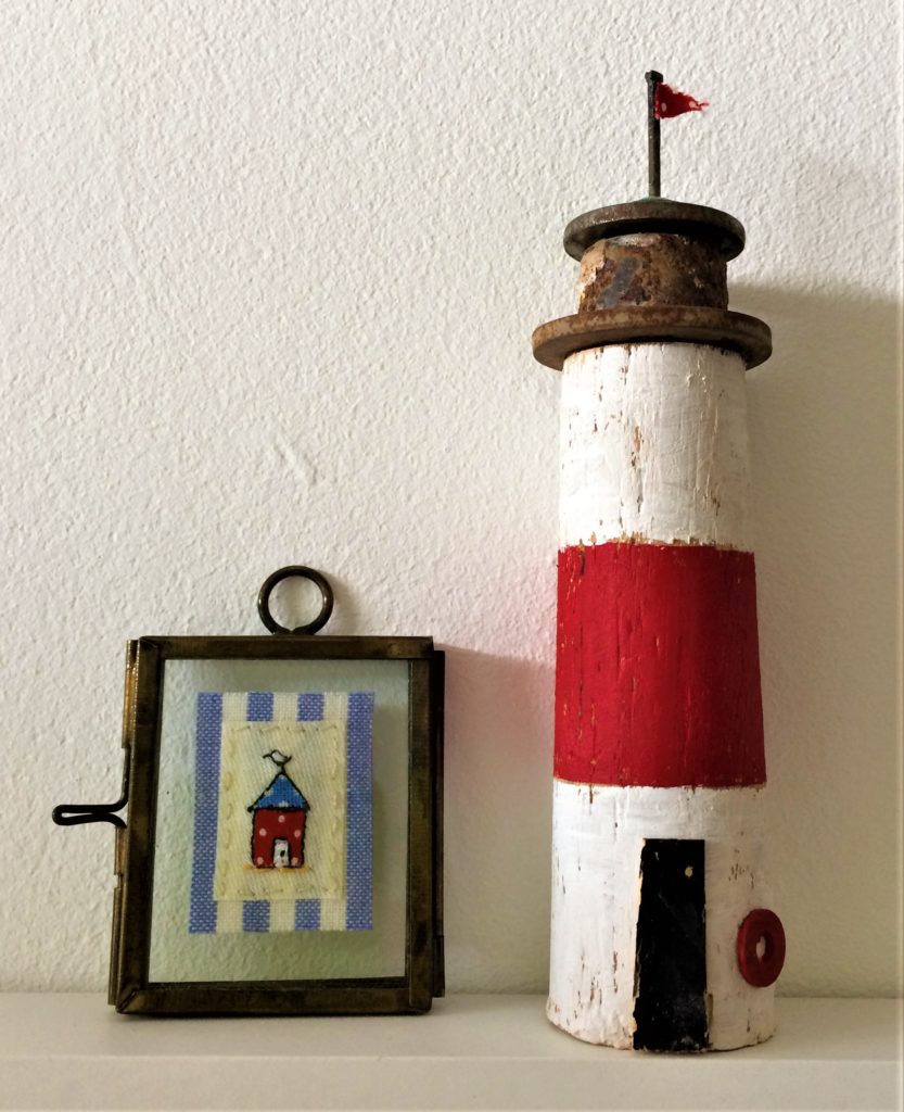 Contemporary Craft Festival - Embroidery by Sue Bibby. Lighthouse by Kirsty Elson