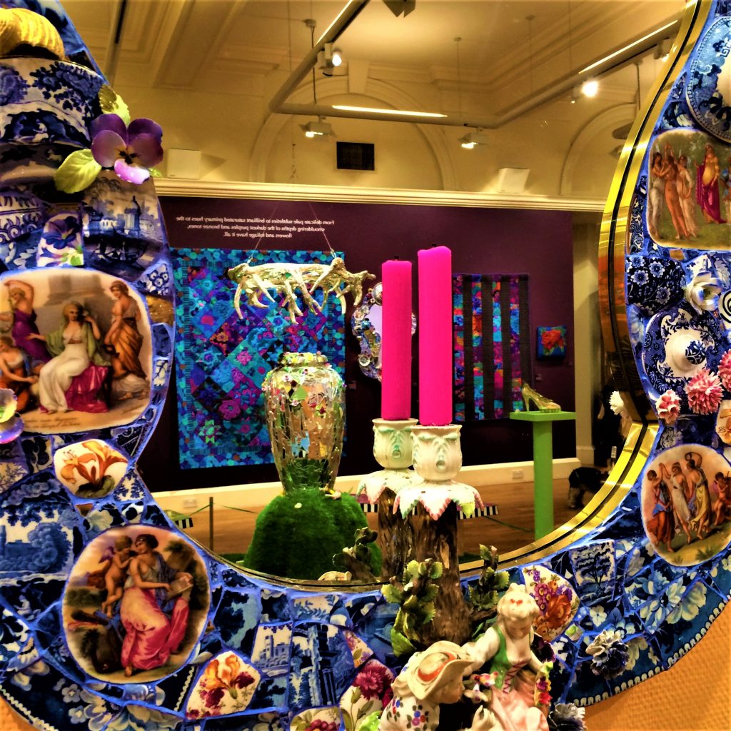 Kaffe Fassett quilts and Candace Bahouth mosaic