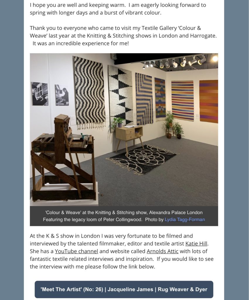 Jacqueline James newsletter