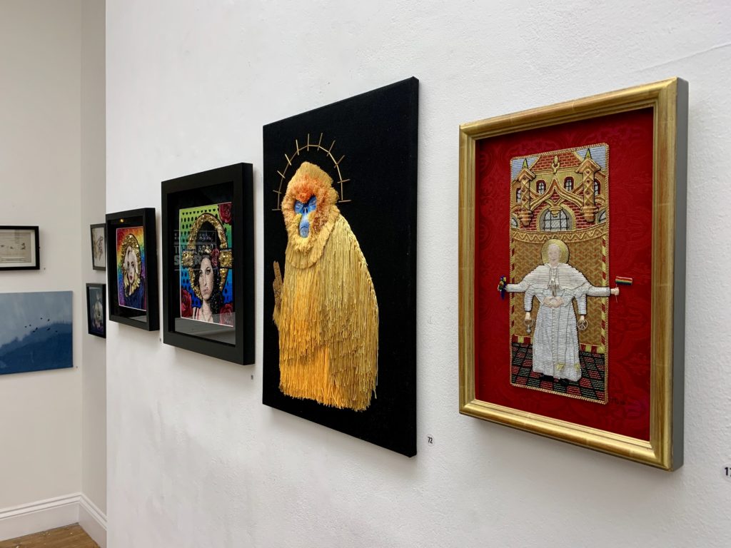 A collection of Stitched Art from the exhibition