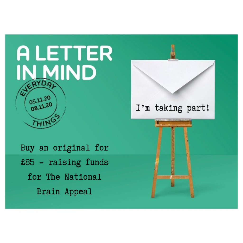 A Letter in Mind 2020- Envelope on an easel stating "I'm taking Part''. Pstmark with November dates of the Letter in Mind Exhibitions