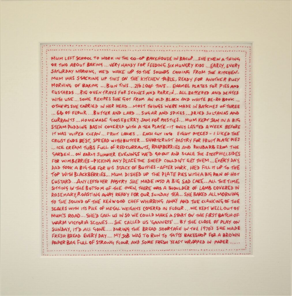 Hand embroidered on vintage cloth - Catherine Hill The Sounds of the kenwood chef