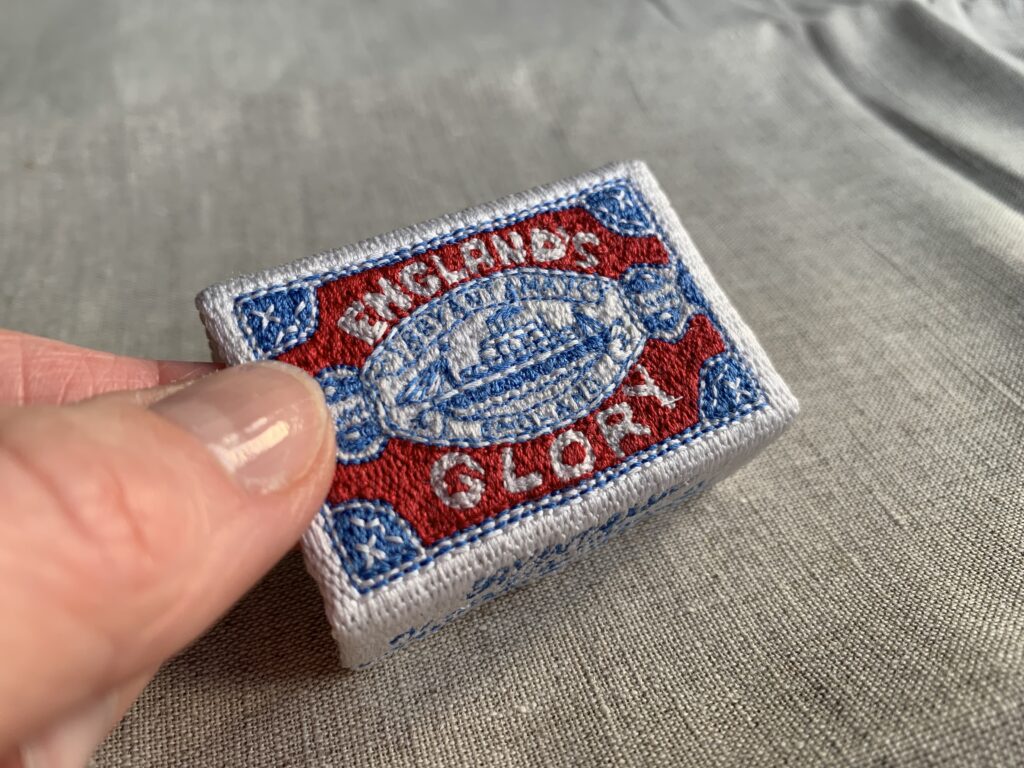 Hand embroidered Matchbox in silk thread