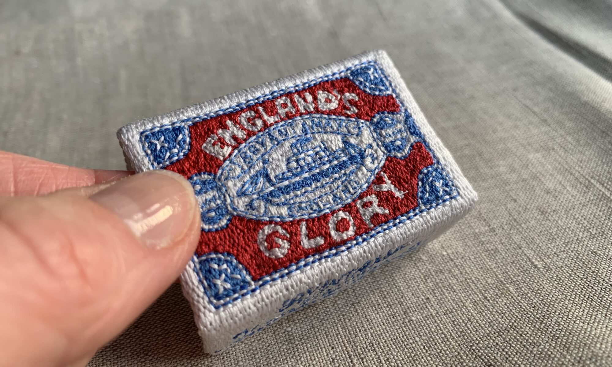 Hand embroidered Matchbox in silk thread