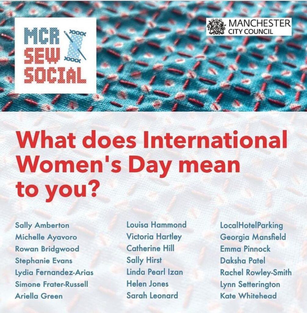 Manchester Sew Social poster showing exhibiting artists