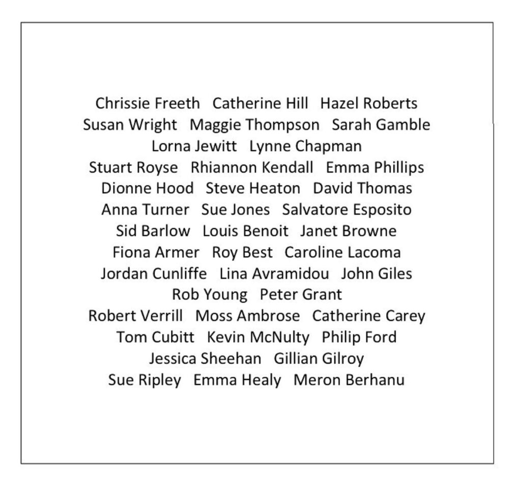 Selected artists for the exhibition
