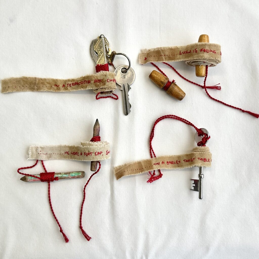 Keepsake. Each treasured piece is bound in hand embroidered memories.