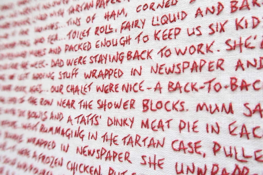 Butlins 1978 - hand stitched embroidered words