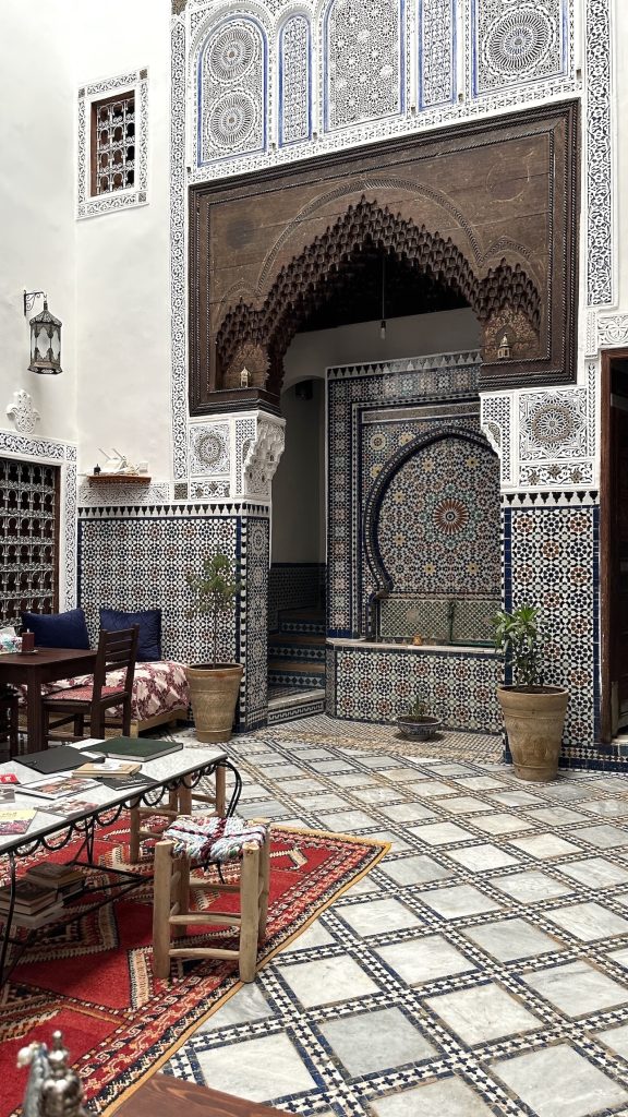 Dar Drouj's mosaic courtyard - sit and sew or enjoy a cup of hot mint tea