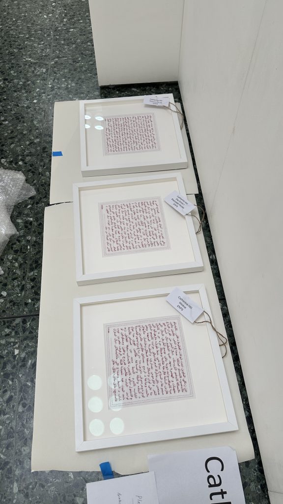 Artworks - preparation before the hanging of the Dictionary Exhibition